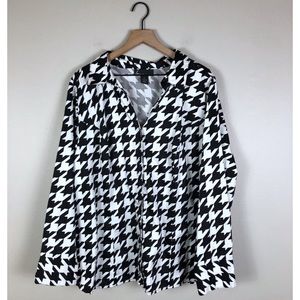 NEW Lane Bryant Houndstooth Button Down Shirt 28